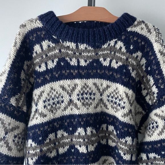 Vintage Alma 100% Wool Thick Handmade Mens Sweater Size Large - Picture 5 of 9